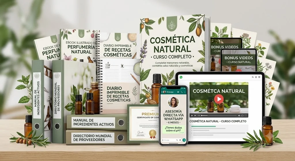 Mockup del curso Cosmética Natural por Melissa Ordóñez